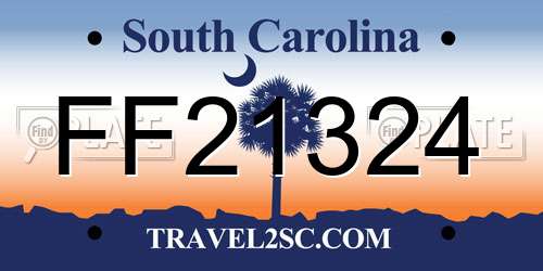 FF21324 South Carolina License Plate