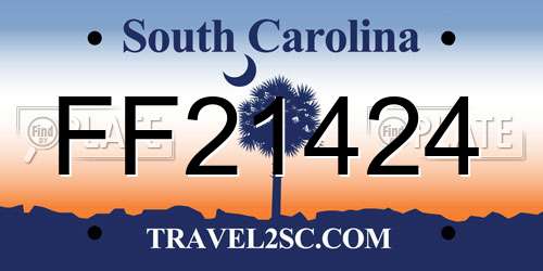 FF21424 South Carolina License Plate