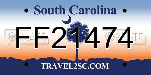 FF21474 South Carolina License Plate