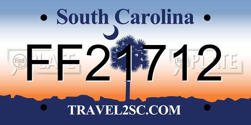 FF21712 South Carolina License Plate
