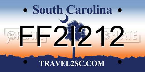 FF2I212 South Carolina License Plate