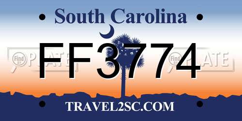 FF3774 South Carolina License Plate