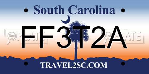 FF3T2A South Carolina License Plate