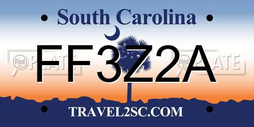 FF3Z2A South Carolina License Plate