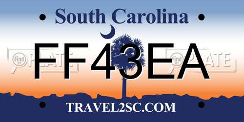 FF43EA South Carolina License Plate