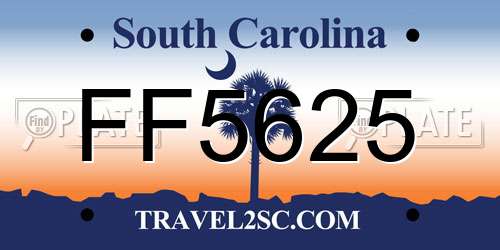 FF5625 South Carolina License Plate