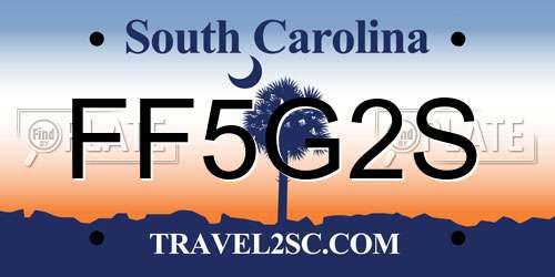 FF5G2S South Carolina License Plate