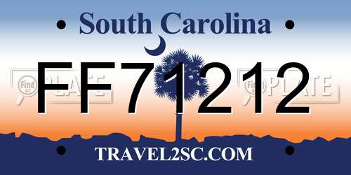 FF71212 South Carolina License Plate