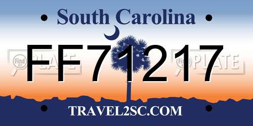 FF71217 South Carolina License Plate