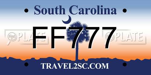FF777 South Carolina License Plate