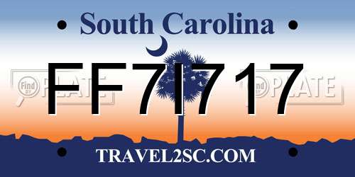 FF7I717 South Carolina License Plate