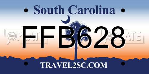 FFB628 South Carolina License Plate