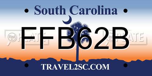 FFB62B South Carolina License Plate