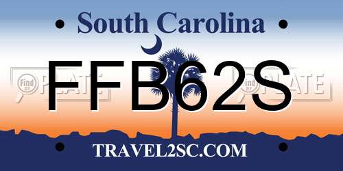 FFB62S South Carolina License Plate