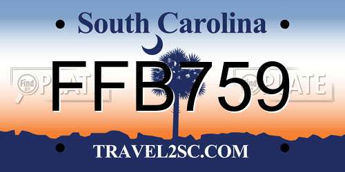FFB759 South Carolina License Plate