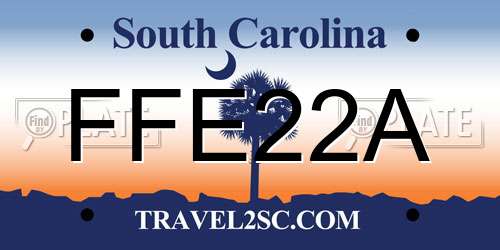 FFE22A South Carolina License Plate