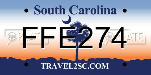 FFE274 South Carolina License Plate