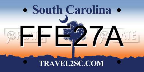 FFE27A South Carolina License Plate