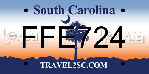 FFE724 South Carolina License Plate