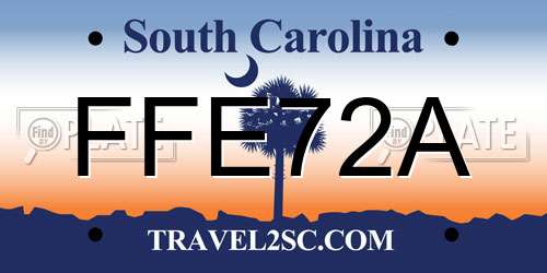 FFE72A South Carolina License Plate