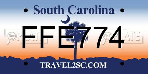 FFE774 South Carolina License Plate
