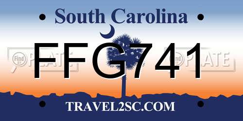 FFG741 South Carolina License Plate