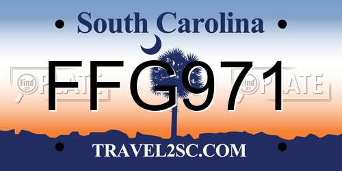 FFG971 South Carolina License Plate