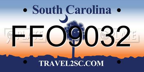 FFO9032 South Carolina License Plate