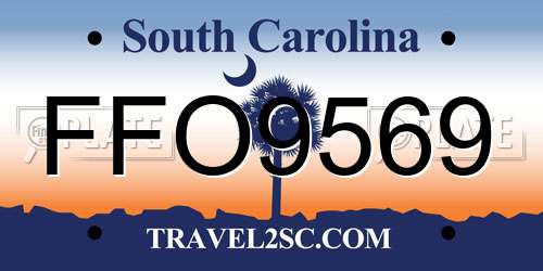 FFO9569 South Carolina License Plate