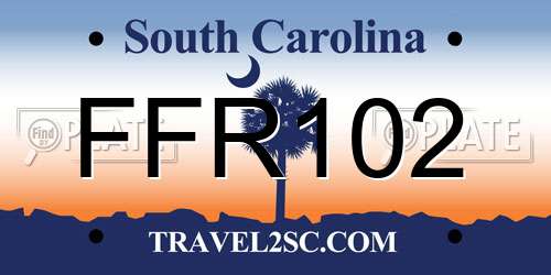 FFR102 South Carolina License Plate