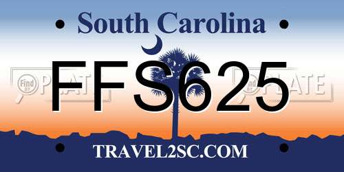 FFS625 South Carolina License Plate