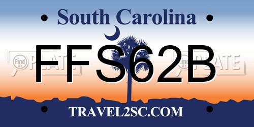 FFS62B South Carolina License Plate