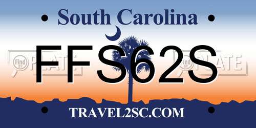 FFS62S South Carolina License Plate