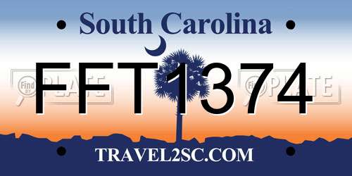 FFT1374 South Carolina License Plate