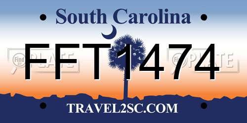 FFT1474 South Carolina License Plate