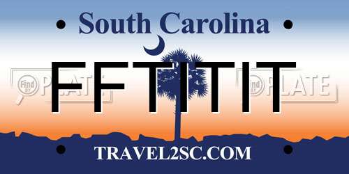 FFTITIT South Carolina License Plate