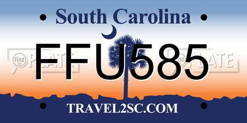FFU585 South Carolina License Plate