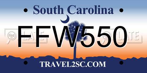 FFW550 South Carolina License Plate