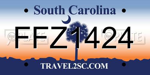 FFZ1424 South Carolina License Plate