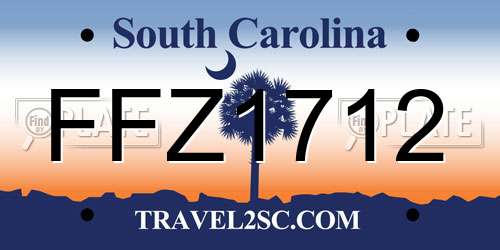 FFZ1712 South Carolina License Plate