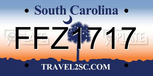 FFZ1717 South Carolina License Plate