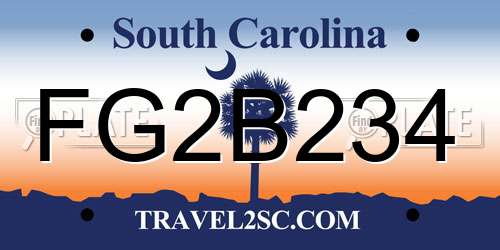 FG2B234 South Carolina License Plate