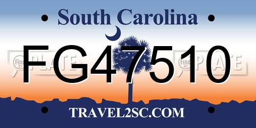 FG47510 South Carolina License Plate