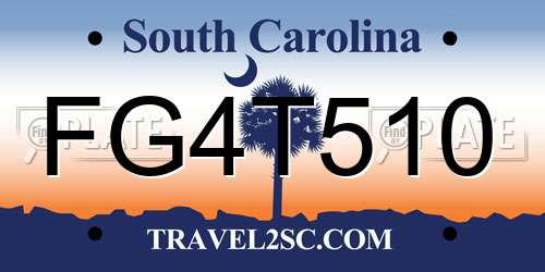 FG4T510 South Carolina License Plate