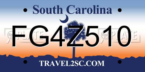FG4Z510 South Carolina License Plate
