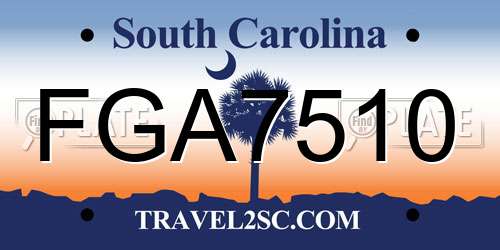 FGA7510 South Carolina License Plate