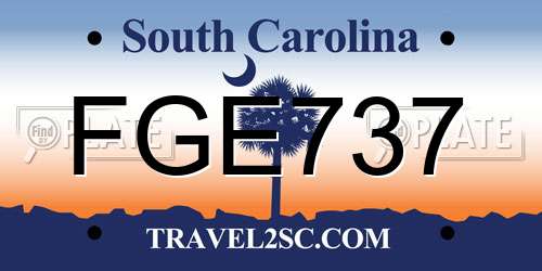 FGE737 South Carolina License Plate