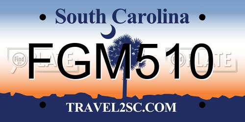 FGM510 South Carolina License Plate