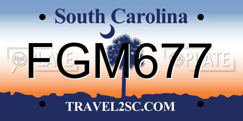 FGM677 South Carolina License Plate
