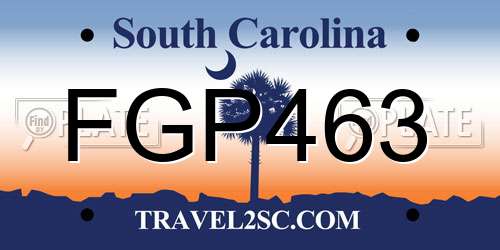 FGP463 South Carolina License Plate